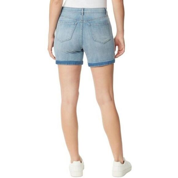 Gloria Vanderbilt Women Amanda High-Rise Denim Shorts Melbourne Wash Blue Sz 16 - Picture 2 of 2